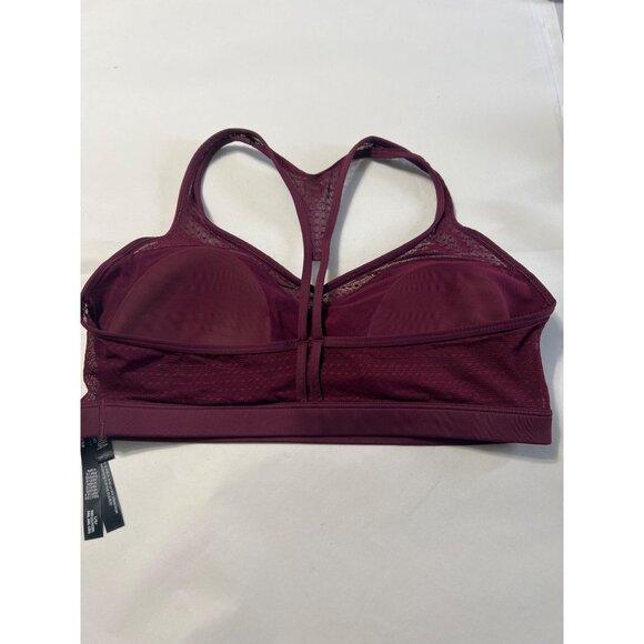 Victoria Sport Burgundy Racerback Sports Bra With Mesh Inserts & Removable Pads - Picture 3 of 6